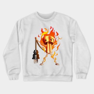 Chibi-Robo on Fire Crewneck Sweatshirt